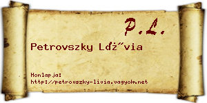 Petrovszky Lívia névjegykártya