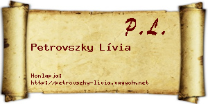 Petrovszky Lívia névjegykártya