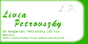livia petrovszky business card